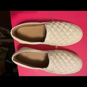 White Leather Slip Ons size 7